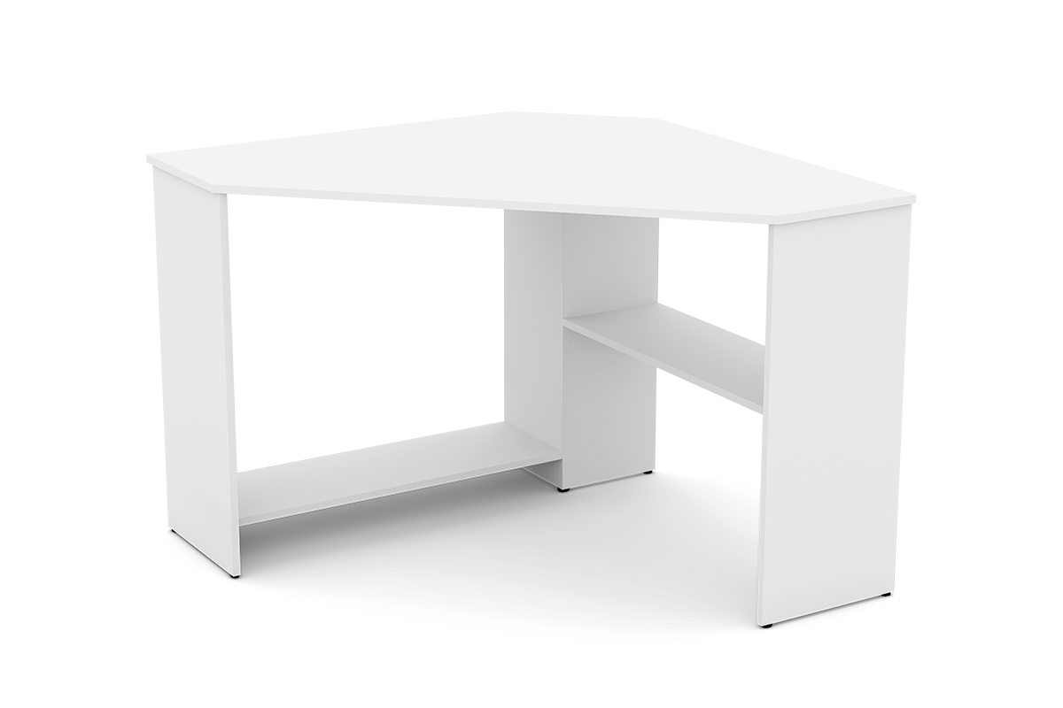 Narożne biurko Rino - biały białe biurko narożne