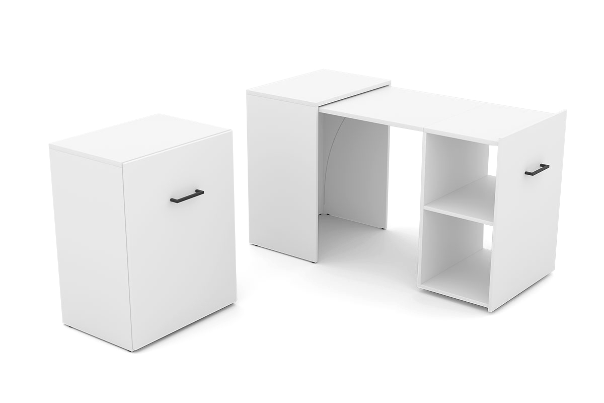 Biurko wysuwane Smart - biały białe biurko wysuwane