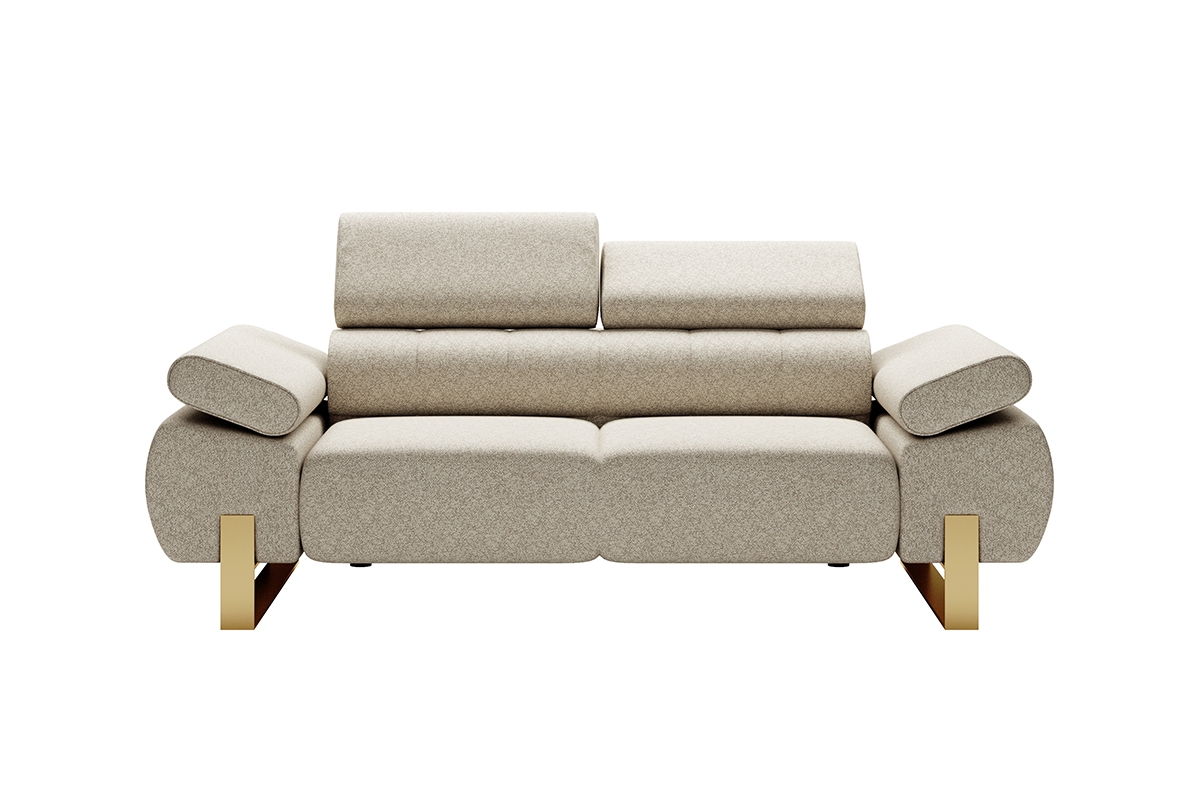 Sofa dwuosobowa z elektrycznie wysuwanym siedziskiem Verica II sofa ze złotymi nóżkami 