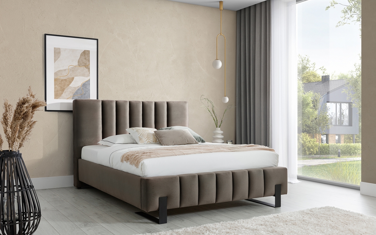 Tapicerowane łóżko sypialniane Verica - 140x200 łóżko tapicerowane Verica 