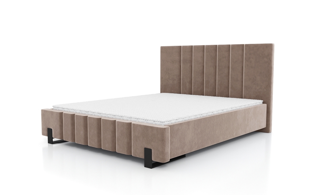 Tapicerowane łóżko sypialniane Verica - 160x200 łóżko sypialniane z wysokim wezgłowiem 