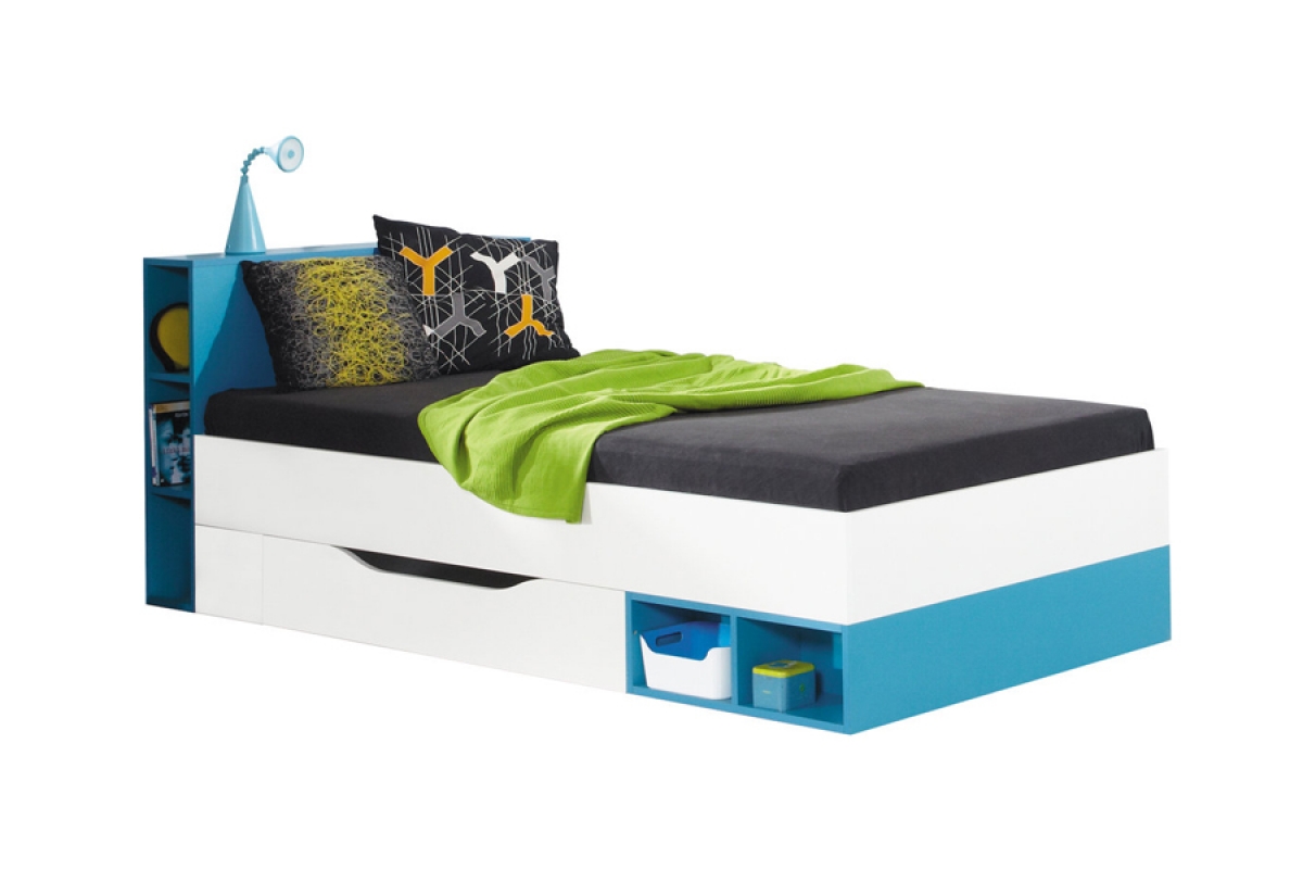 Zestaw mebli młodzieżowych Mobi - System C łóżko mobi 18 turkusowe
