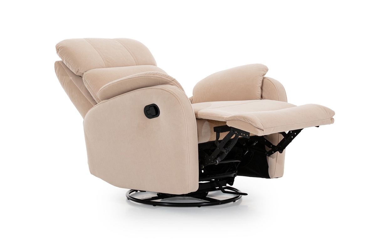 Fotel wypoczynkowy Amber z funkcją relaks - tkanina  rozkładany fotel krem 