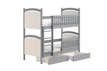 szare łóżko piętrowe dla dzieci 