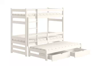 Łóżko piętrowe wysuwane Alis - Kolor Biały 