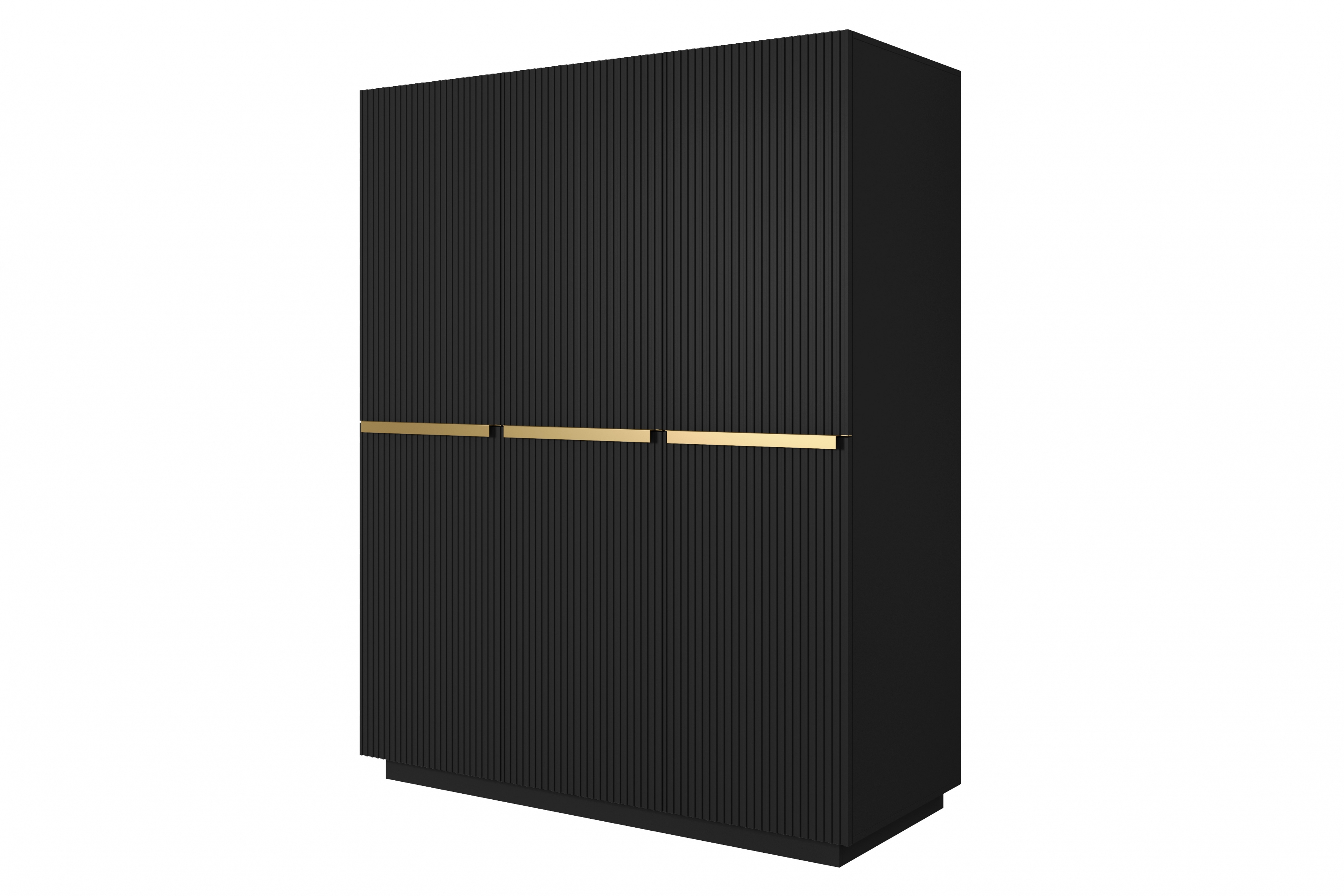 Dulap Nicole 150 cm cu rafturi – negru mat / picioare negre