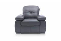 Fotel z manualną funkcją relax Legend 1RF man grafitowy fotel skórzany 
