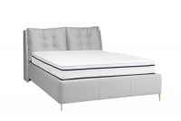 Łóżko tapicerowane sypialniane z pojemnikiem Branti - 140x200, nogi złote wygodne łóżko ze złotymi nóżkami 
