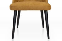 Krzesło drewniane Azarro z tapicerowanym siedziskiem - musztardowy Zetta 296 / czarne nogi Krzesło drewniane Azarro z tapicerowanym siedziskiem - musztardowy Zetta 296 / czarne nogi