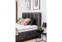 Tapicerowane łóżko sypialniane ze stelażem Klabi - 140x200, nogi czarne  łóżko sypialniane 