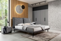 Łóżko tapicerowane Forli 180x200 ze stelażem łóżko z tapicerowanym wezgłowiem