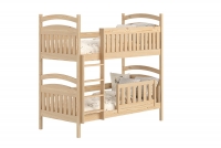 Łóżko piętrowe drewniane Amely z szufladami - sosna, 80x190 łóżko z wysokimi nóżkami 