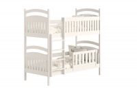 Łóżko piętrowe drewniane Amely z szufladami - biały, 80x190 piętrowe łóżko dziecięce 