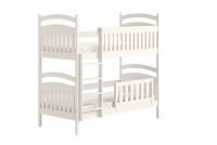 Łóżko piętrowe drewniane Amely z szufladami - biały, 80x190 łóżko dziecięce z drabinką 