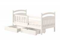 Łóżko dziecięce drewniane Amely - biały, 80x160 łóżko z szufladami 