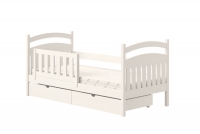Łóżko dziecięce drewniane Amely - biały, 80x190 białe łóżko dziecięce 