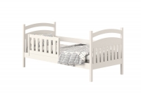 Łóżko dziecięce drewniane Amely - biały, 80x200 łóżko z wezgłowiem