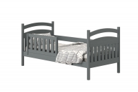Łóżko dziecięce drewniane Amely - grafit, 80x180 łóżko dziecięce z barierka 
