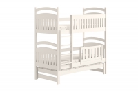 Łóżko dziecięce piętrowe wysuwane 3 os. Amely - biały, 80x200 białe łóżko piętrowe, wyjazdowe 