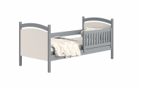 Łóżko dziecięce z tablicą suchościeralną Amely - szary, 80x190 szare łóżko z barierką