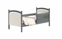 Łóżko dziecięce z tablicą suchościeralną Amely - grafit, 80x180 grafitowe łóżeczko drewniane 
