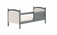 Łóżko dziecięce z tablicą suchościeralną Amely - grafit, 80x200 drewniane łóżko z wysokimi nóżkami 