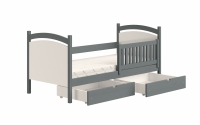 Łóżko dziecięce z tablicą suchościeralną Amely - grafit, 80x200 drewniane łóżko 