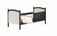 Łóżko dziecięce z tablicą suchościeralną Amely - czarny, 80x190 łóżko z barierką 