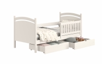 Łóżko dziecięce z tablicą suchościeralną Amely - biały, 80x190 białe łóżko z szufladami