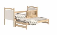 Łóżko parterowe wysuwane z tablicą suchościeralną Amely - sosna, 80x160  łóżko wysuwane dwuosobowe 