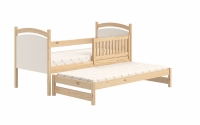 Łóżko parterowe wysuwane z tablicą suchościeralną Amely - sosna, 80x180 łóżko drewniane 