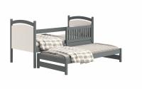 Łóżko parterowe wysuwane z tablicą suchościeralną Amely - grafit, 80x160  łóżko dziecięce z wysuwem 