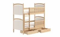 Łóżko piętrowe z tablicą suchościeralną Amely - sosna, 80x160 sosnowe łóżko dziecięce  