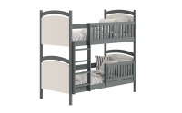 Łóżko piętrowe z tablicą suchościeralną Amely - grafit, 90x180 łóżko piętrowe z bezpieczną drabinką