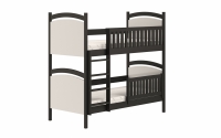 Łóżko piętrowe z tablicą suchościeralną Amely - czarny, 90x190 łóżko ze zdejmowaną barierką  