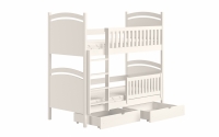 Łóżko piętrowe z tablicą suchościeralną Amely - biały, 80x180 drewniane łóżko piętrowe, ale dzieci 