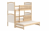 Łóżko piętrowe wysuwane z tablicą suchościeralną Amely - sosna, 90x180 piętrowe łóżko z białymi tablicami 