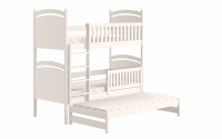 Łóżko piętrowe wysuwane z tablicą suchościeralną Amely - biały, 90x180 łóżko z wysuwanym miejscem do spania  