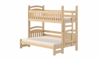 Łóżko piętrowe Amely Maxi prawostronne - sosna, 90x200/120x200 łóżko piętrowe z barierką zabezpieczającą 