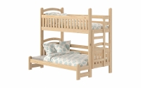 Łóżko piętrowe Amely Maxi prawostronne - sosna, 90x200/120x200 łóżko drewniane, lakierowane 