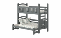 Łóżko piętrowe Amely Maxi prawostronne - grafit, 80x200/140x200 dragitowe łóżko piętrowe z wysokimi nóżkami 