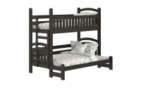 Łóżko piętrowe Amely Maxi lewostronne - czarny, 80x200/140x200 łóżko piętrowe z barierką  