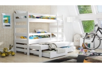 Łóżko dziecięce piętrowe wysuwane Alis - biały, 90x200 Łóżko piętrowe wysuwane Alis - Kolor Biały - aranżacja