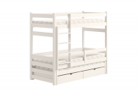 Łóżko dziecięce piętrowe wysuwane Alis - biały, 90x200 Łóżko piętrowe wysuwane Alis - Kolor Biały 