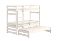 Łóżko dziecięce piętrowe wysuwane Alis - biały, 90x190 Łóżko piętrowe wysuwane Alis - Kolor Biały 