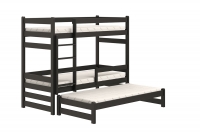 Łóżko dziecięce piętrowe wysuwane Alis - czarny, 90x200 Łóżko piętrowe wysuwane Alis - Kolor Czarny 