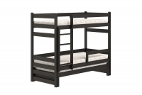 Łóżko dziecięce piętrowe wysuwane Alis - czarny, 80x200 Łóżko piętrowe wysuwane Alis - Kolor Czarny 
