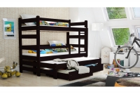Łóżko dziecięce piętrowe wysuwane Alis - czarny, 80x200 Łóżko piętrowe wysuwane Alis - Kolor Czarny - aranżacja