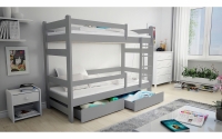 Łóżko dziecięce piętrowe Alis - szary, 90x200 Łóżko dziecięce piętrowe Alis - Kolor Szary - aranżacja