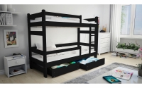 Łóżko dziecięce piętrowe Alis - czarny, 90x200 Łóżko dziecięce piętrowe Alis - Kolor Czarny - aranżacja